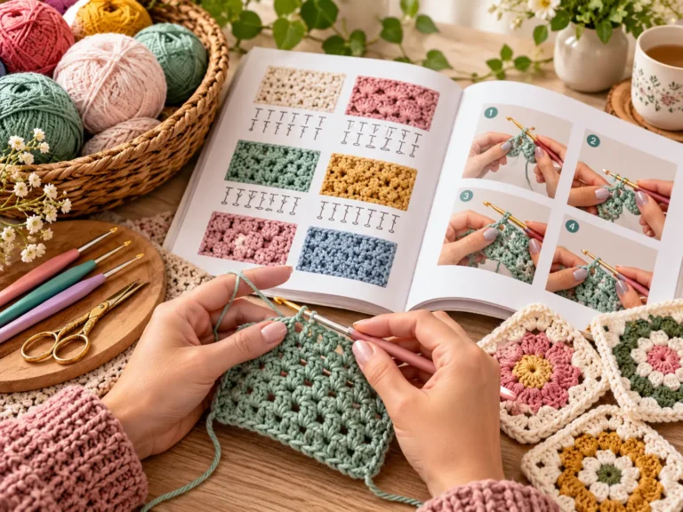 cosy crochet tutorial workspace