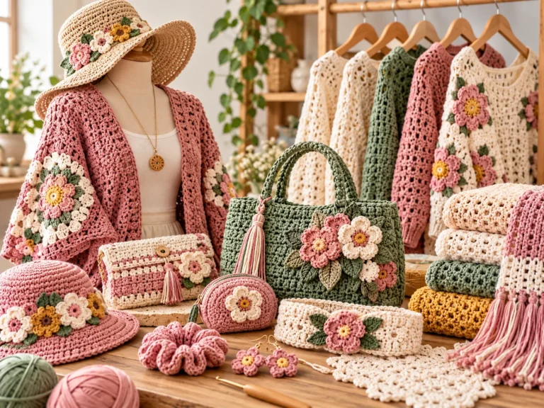 pastel crochet boutique still life